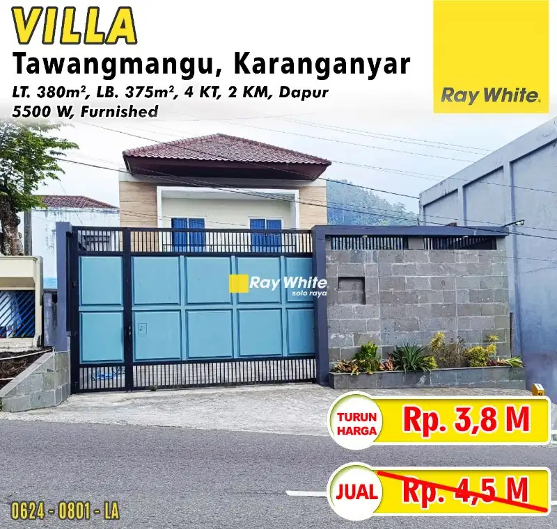 Villa Dijual Tawangmangu, Siap Pakai Harga Mapan