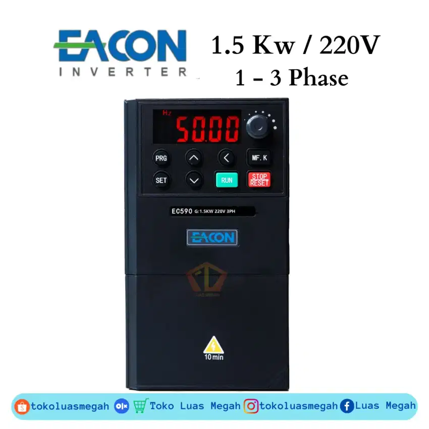 INVERTER EACON Series EC590 1.5 Kw / 220Volt / 1 — 3 Phase