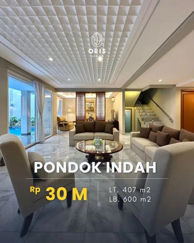 Rumah Mewah Lokasi Premium Jalan Lebar di Pondok Indah Jakarta Selatan