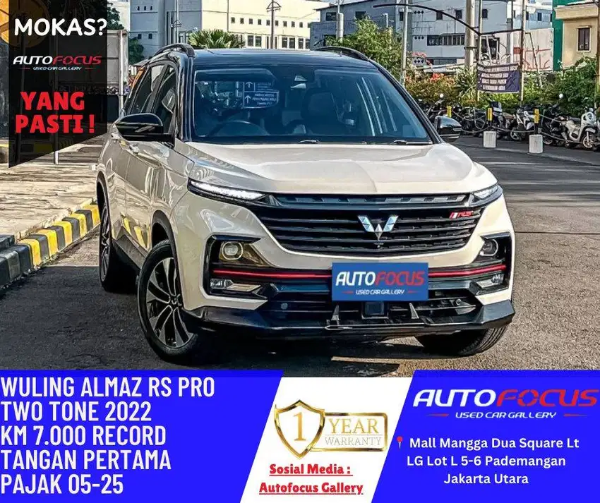 Wuling Almaz RS Pro Two Tone 7Seater Putih Hitam AT Fullspec Panoramic