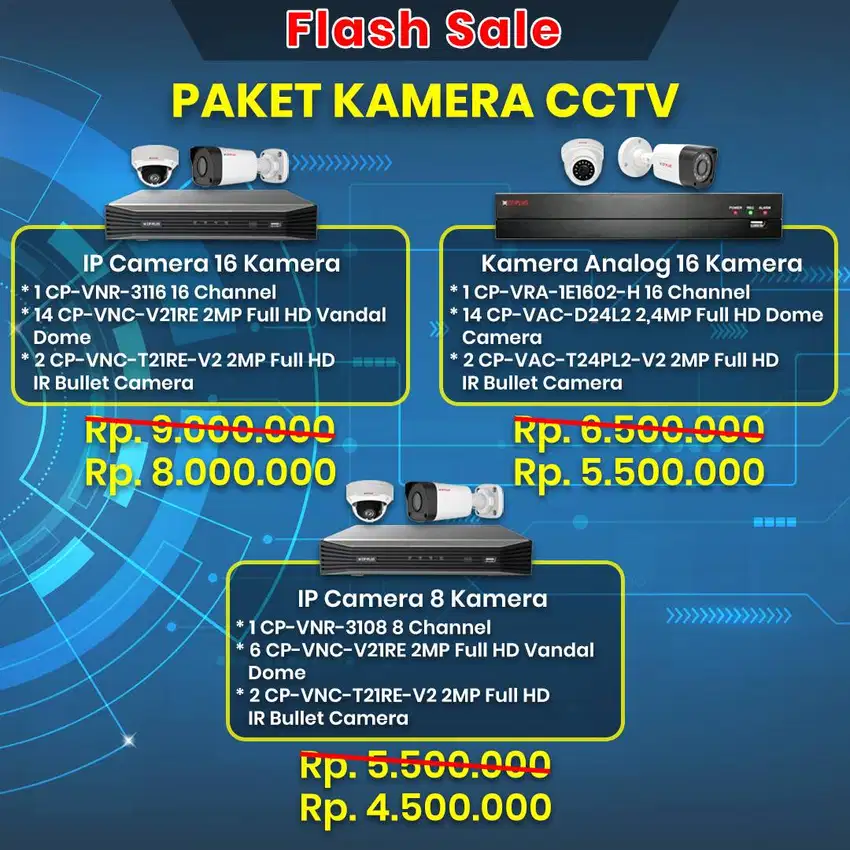 Flash Sale - Paket Kamera CCTV Indoor Outdoor