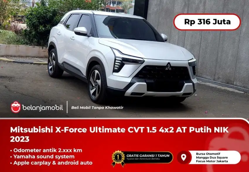 [ KM 2RB ] Mitsubishi X-Force XForce Ultimate CVT 1.5 Putih 2023/2024