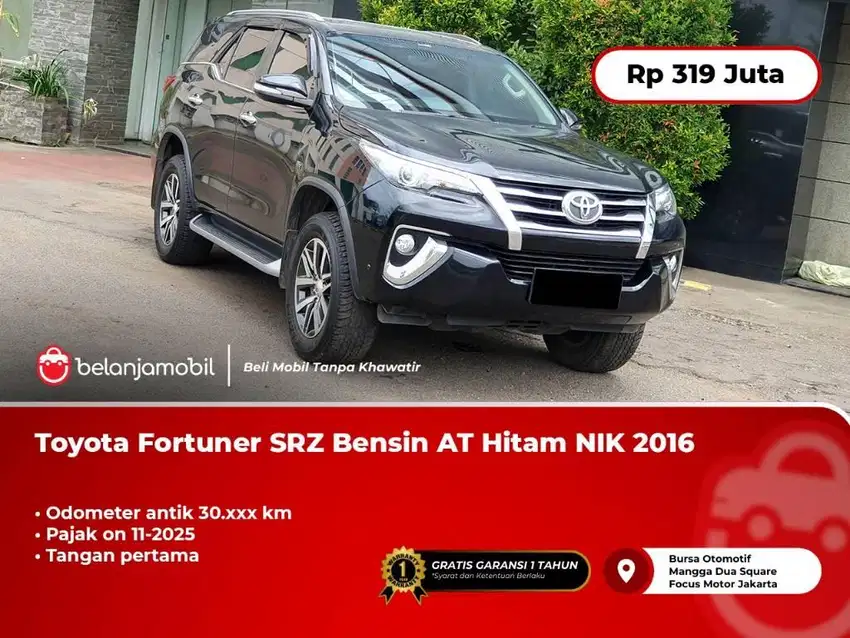 LOW KM.30RB !!! TOYOTA FORTUNER SRZ BENSIN 2016 / 2017 HITAM