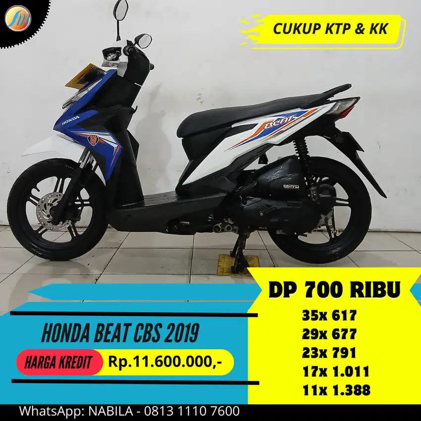 JUAL CEPAT CASH/KREDIT Honda Beat CBS 2019 SEKEN BERGARANSI