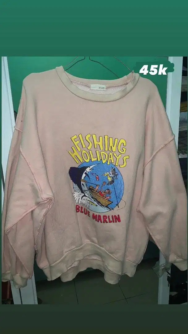 sweater thrift lengan balon