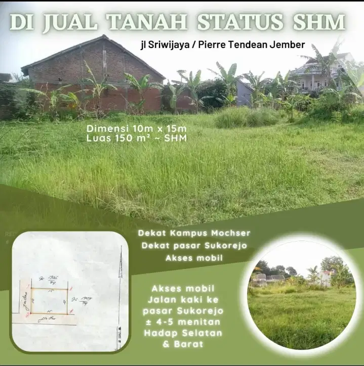 Dijual Tanah Murah Sumbersari Jember