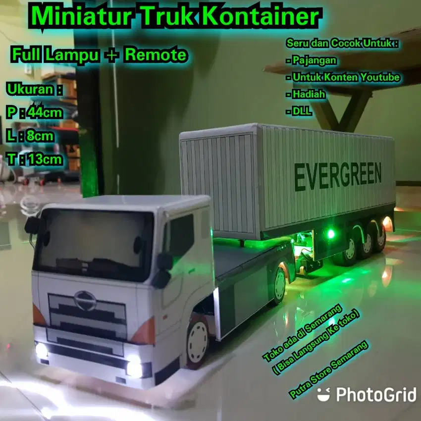 Miniatur Truk Kontainer Remote Control Full Lampu RC Truk Oleng Trek M