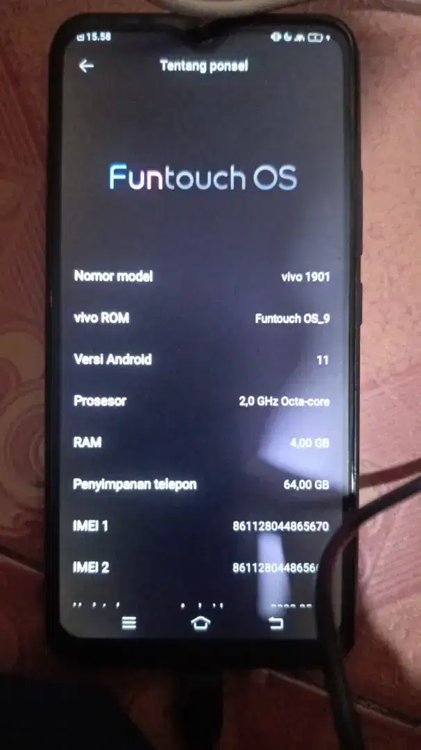 Vivo y15 ram 4/64gb Batangan normal