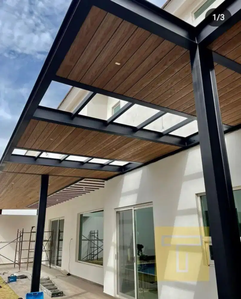 Kanopi pertisi rangka tunggal minimalis