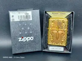 Zippo Armor Floral Cross Design Gold Plated 18k 5 sisi Japan Market