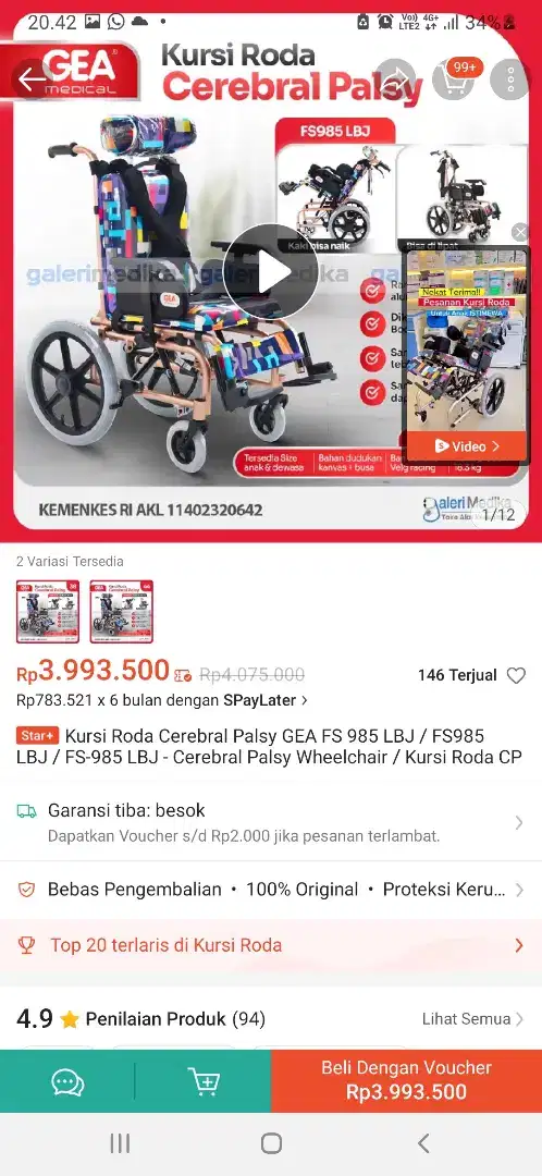 kursi roda disabilitas GEA