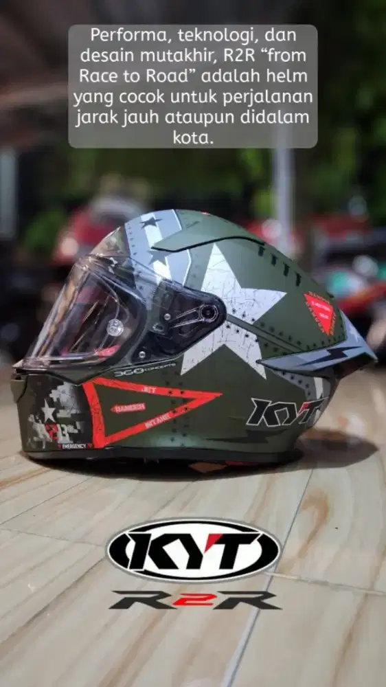 Helm KYT R2R Pro Assault - Matt Army Green - Xl
