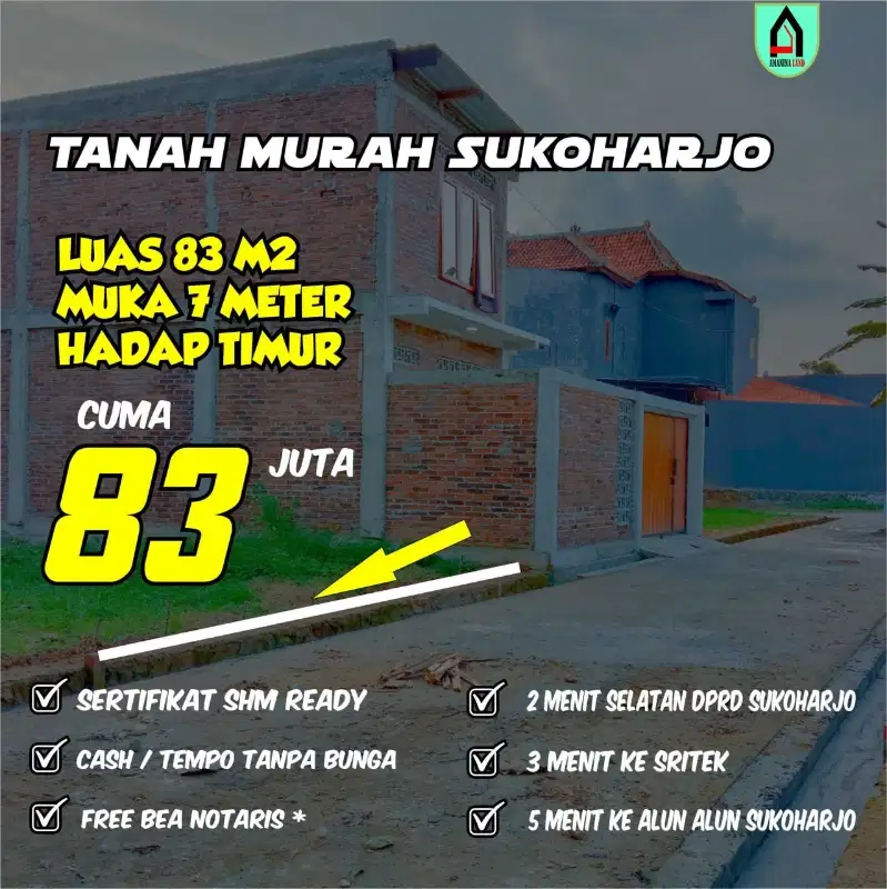 tanah murah selatan polres sukoharjo