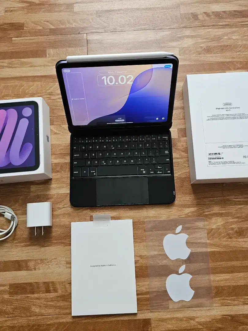 Ipad Mini 6 256GB Purple + Keyboard 360 + pencil 6th 256 gb Fullset