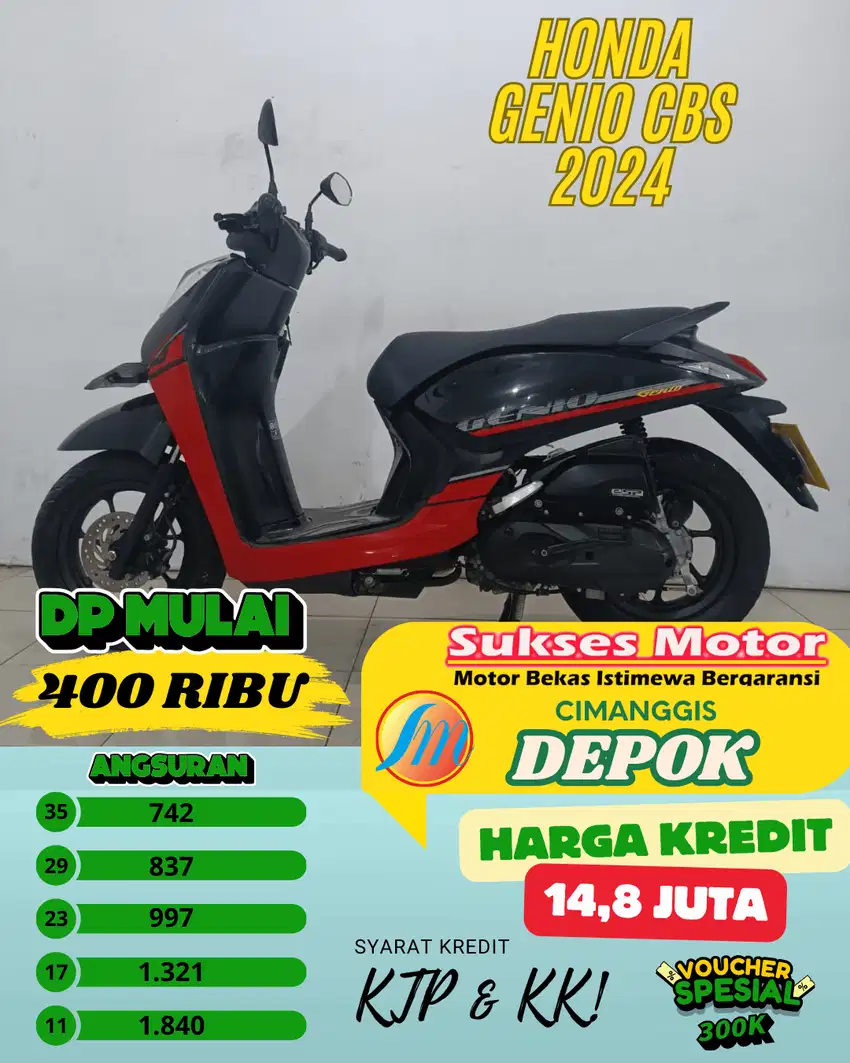 PROMO HONDA GENIO CBS TAHUN 2024 DP MULAI 400 RIBU SYARAT KTP KK