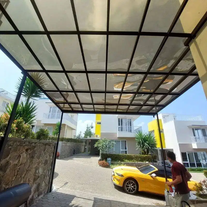 kanopi atap solarflat model terbaru rangka besi hollo galvanis