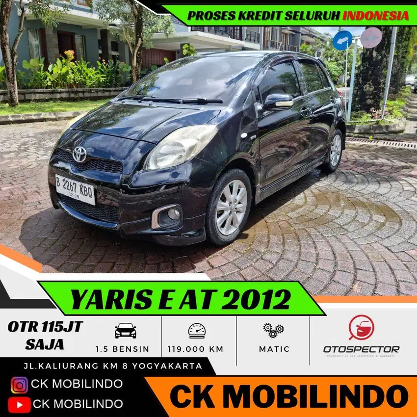 (Dp5jt) Toyota Yaris 1.5 E Matic 2012 ORISINIL Pajak Baru Kredit Murah