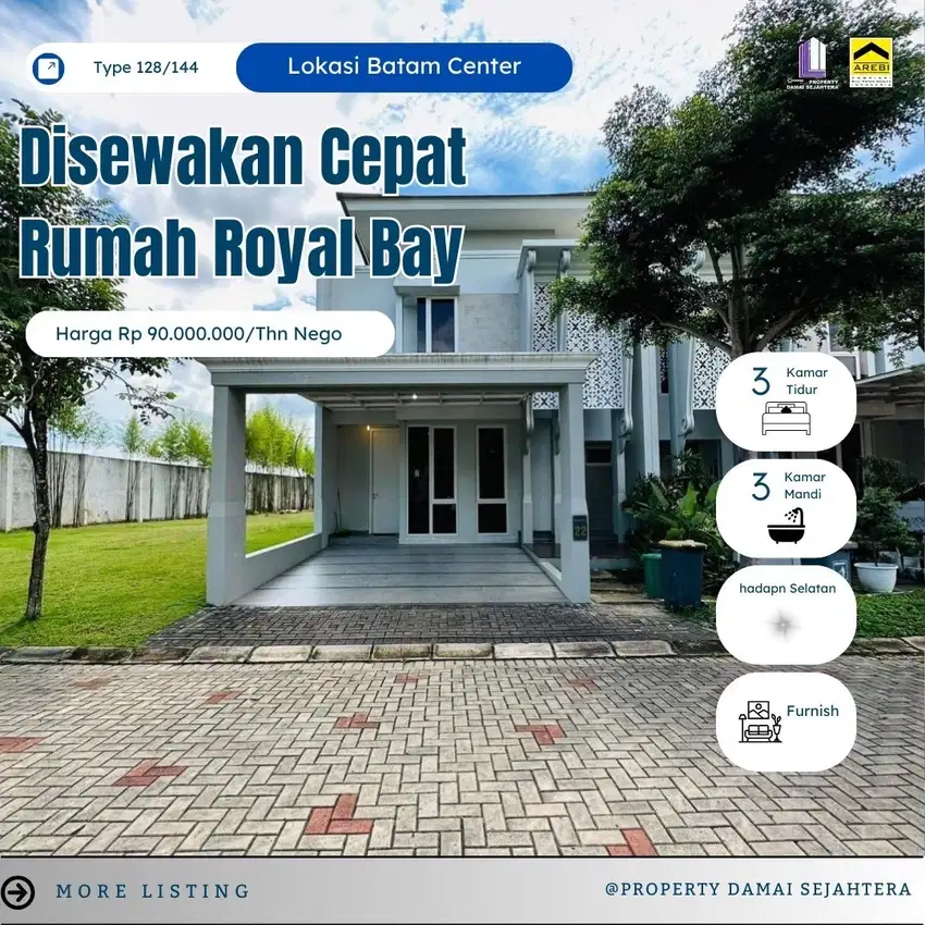 Disewakan Rumah Full Furnish Royal Bay Batam Center