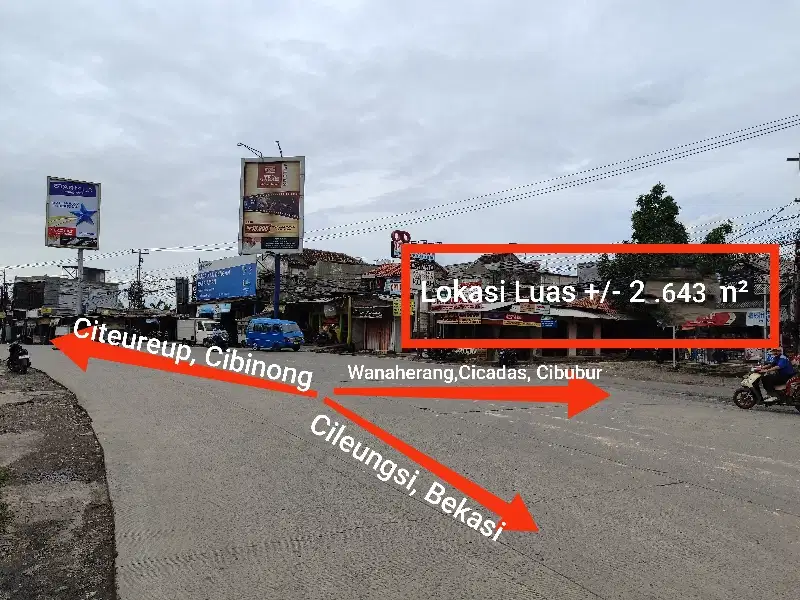 Jual Cepat Tanah  Pinggir Jalan Raya Cileungsi - Bekasi Akses Cibubur