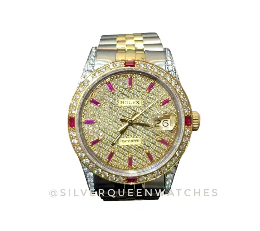 Rolex Men Full Diamond Ruby Datejust