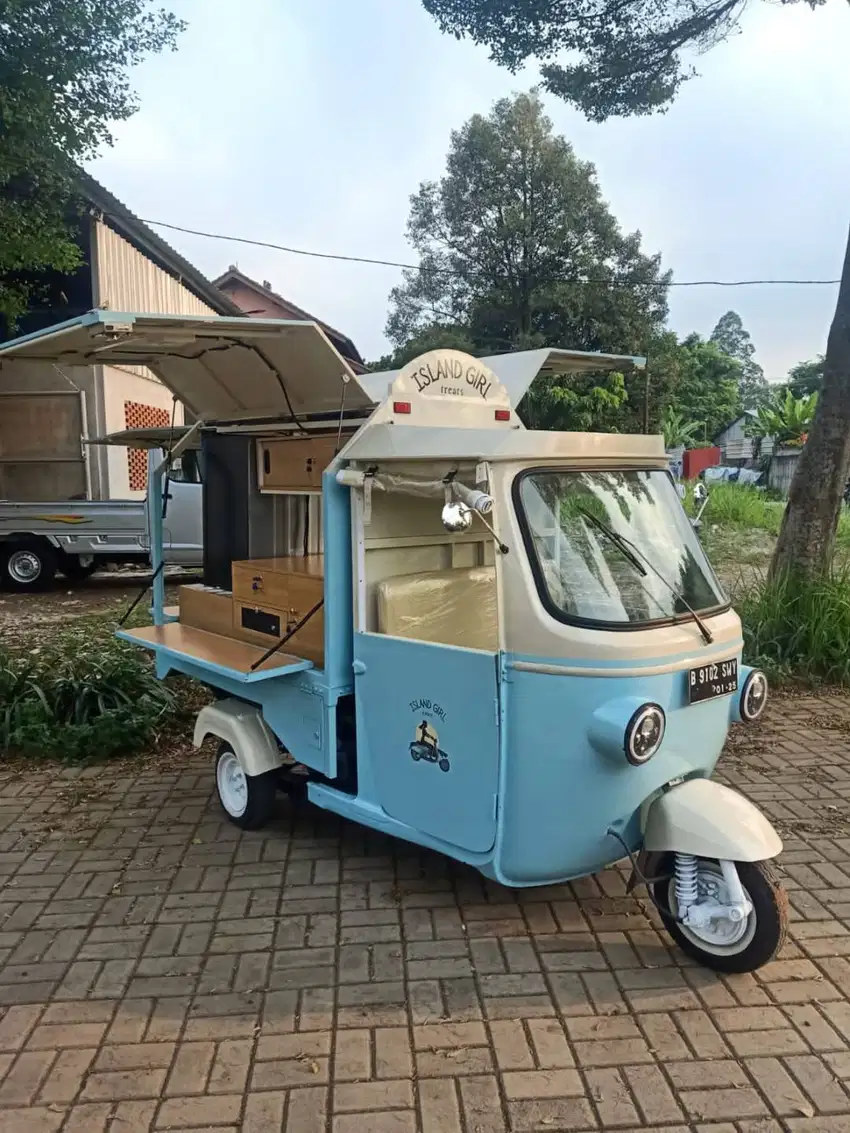 Bisa custom unik bajaj & tvs mini food truck untuk usaha anda