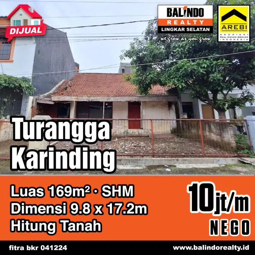 Jual Cepat Murahh Rumah Hitung Tanah Turangga