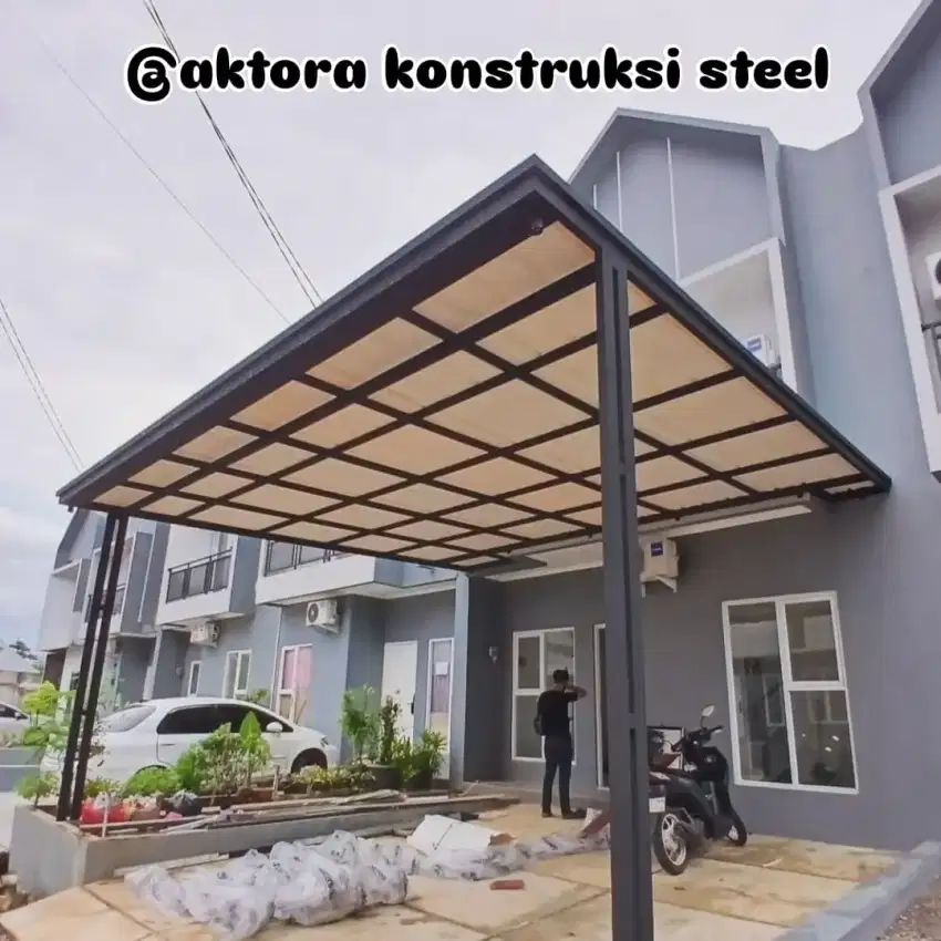 Kanopi carport minimalis atap alderon double layer