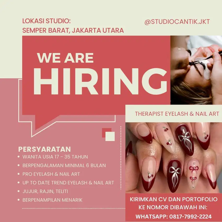 Lowongan Beautician Eyelash & Nail Art