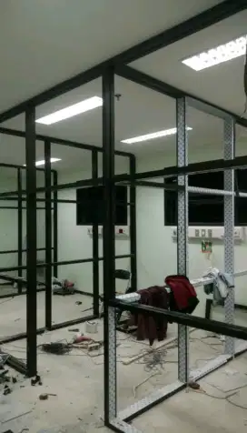 Kusen pintu jendela aluminium partisi dan glass