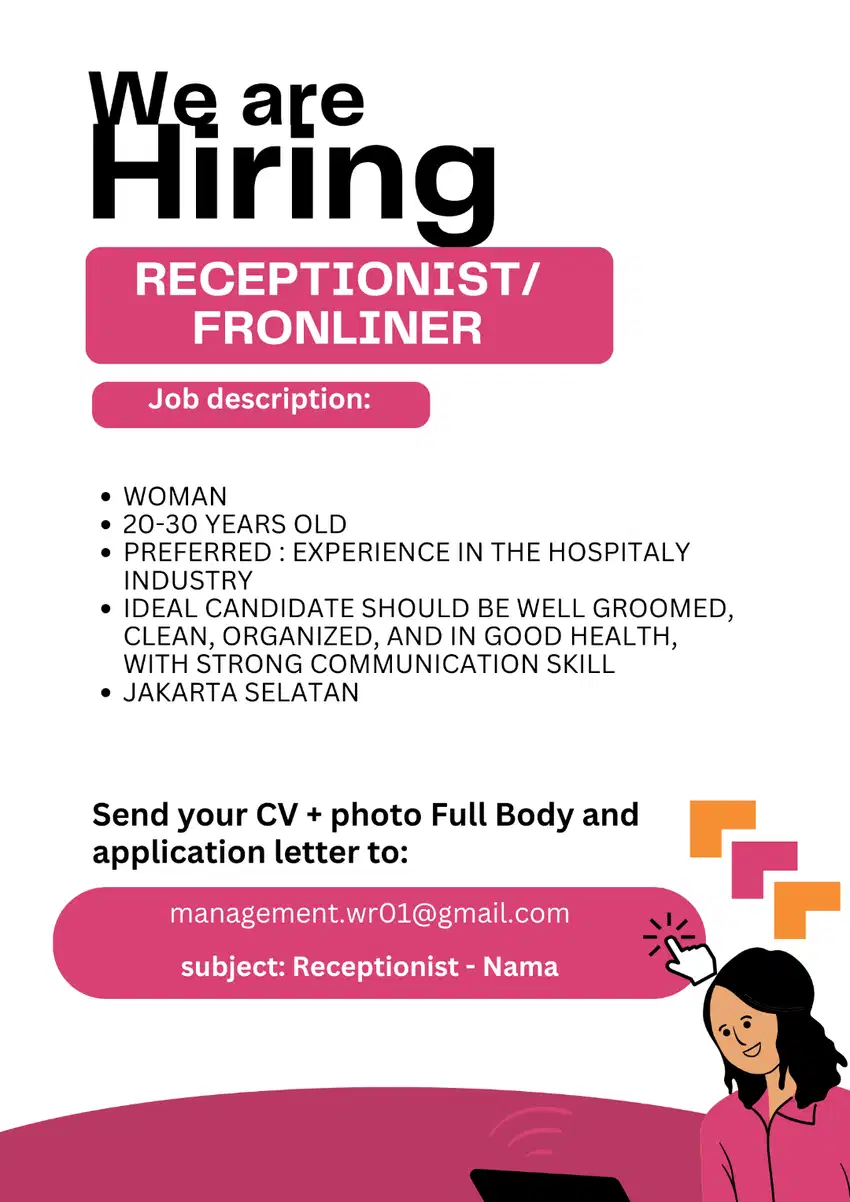 Receptionist Gedung Kantor Jakarta Selatan