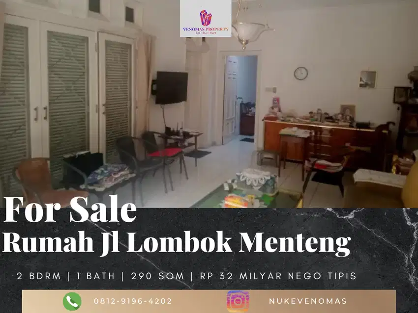 Dijual Rumah Jl Lombok Menteng Jakarta Pusat 2 Lantai