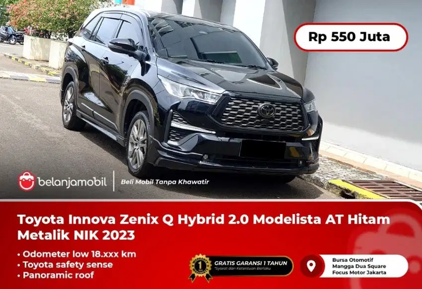 [LOW KM] Toyota Innova Zenix Q HV 2.0 Modelista TSS AT Hitam 2023/2024