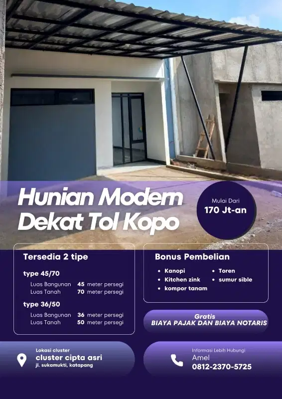 jual segera rumah murah free design dekat toll Soreang