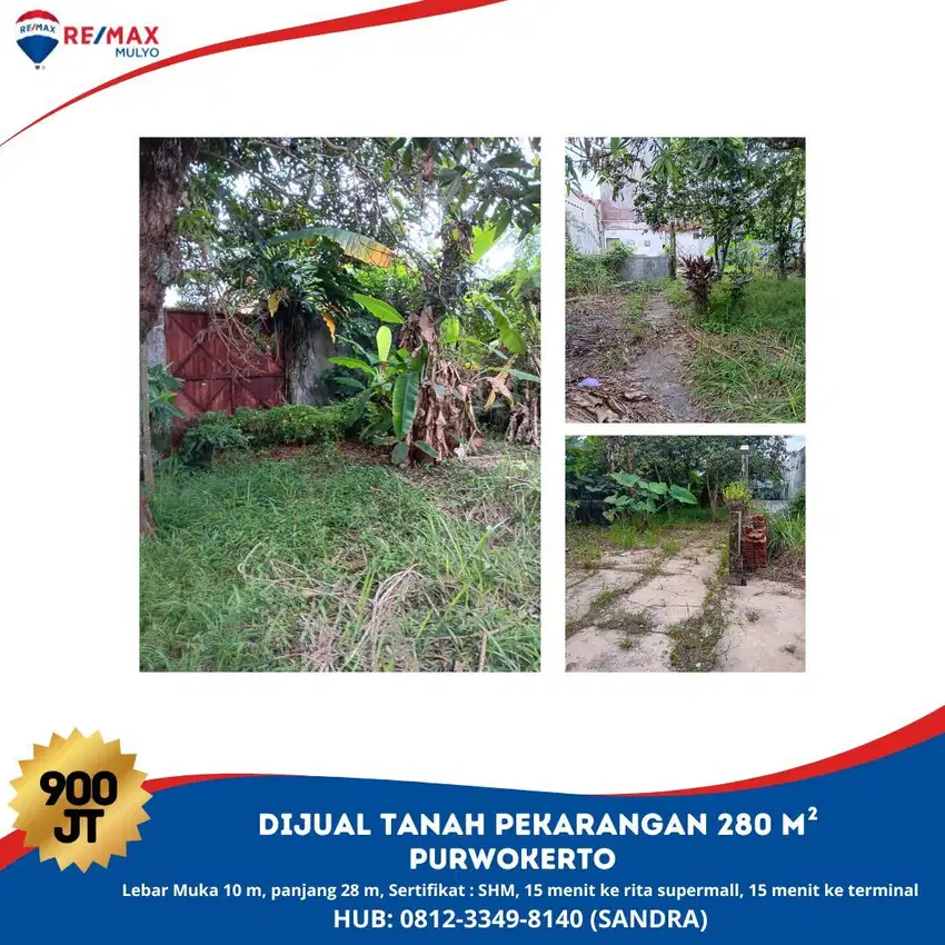 Dijual Tanah Pekarangan 280 m2