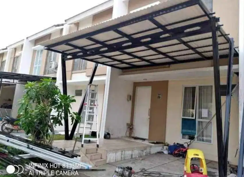 Pemasangan kanopi baja ringan sni terkini