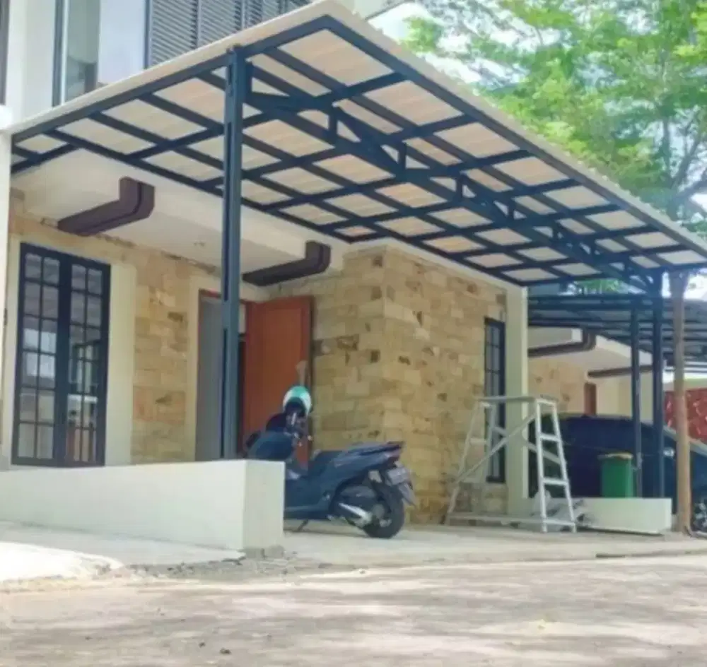 Pemasangan kanopi baja ringan sni mantap