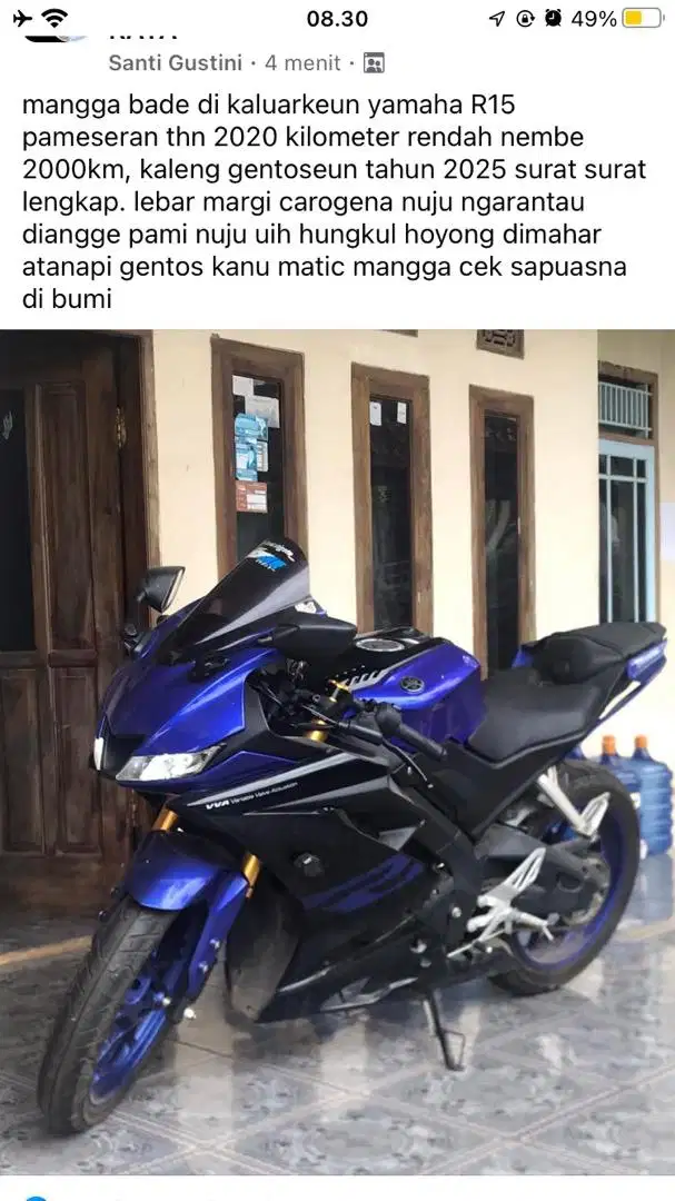 YAMAHA R15, 2000km