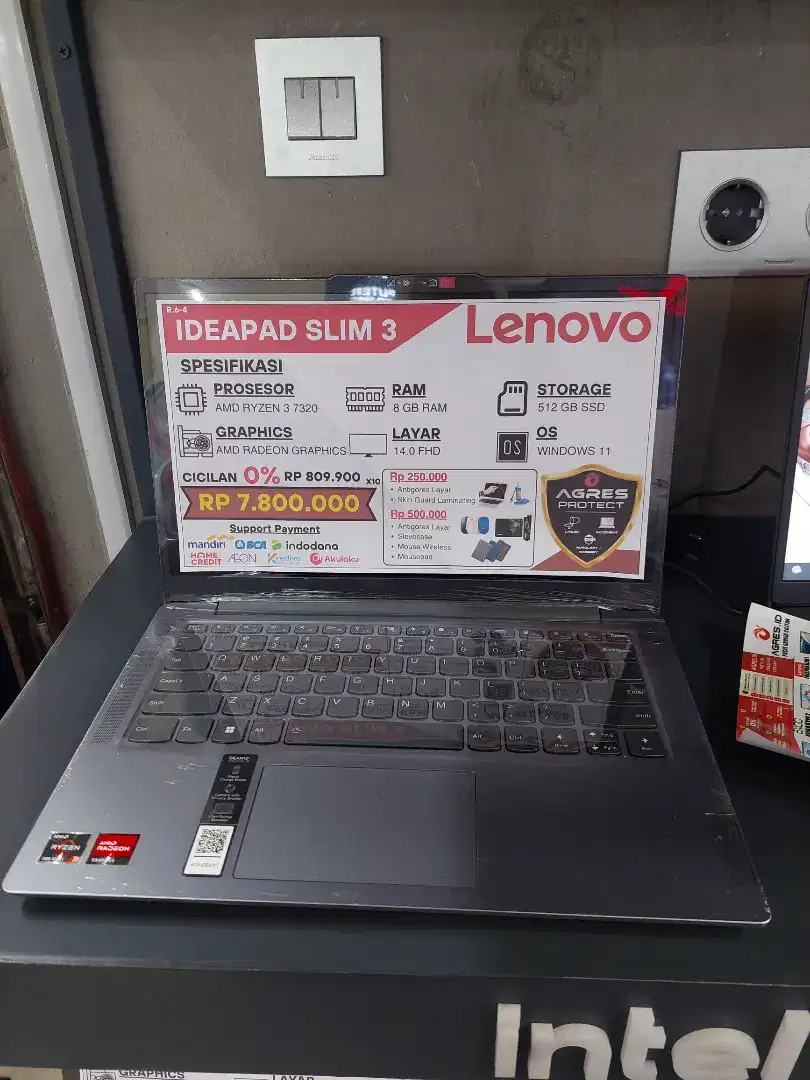 KREDIT LENOVO IDEAPAD SLIM 3 AMD RYZEN 3-7320U 8/512GB WIN 11 OHS 2021