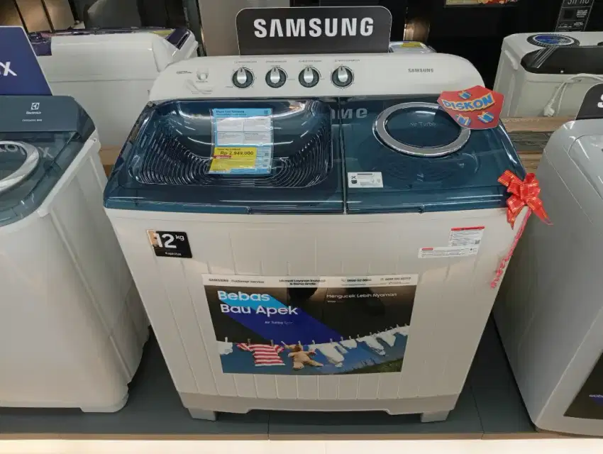 Mesin Cuci 2 Pintu Samsung 12 KG Bisa Dicicil Tanpa Kartu Bunga 0%