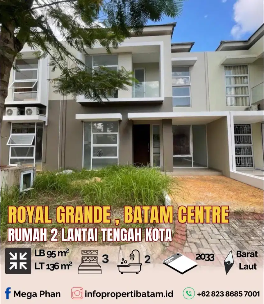 Dijual murah rumah 2 lantai siap huni Std developer di royal grande