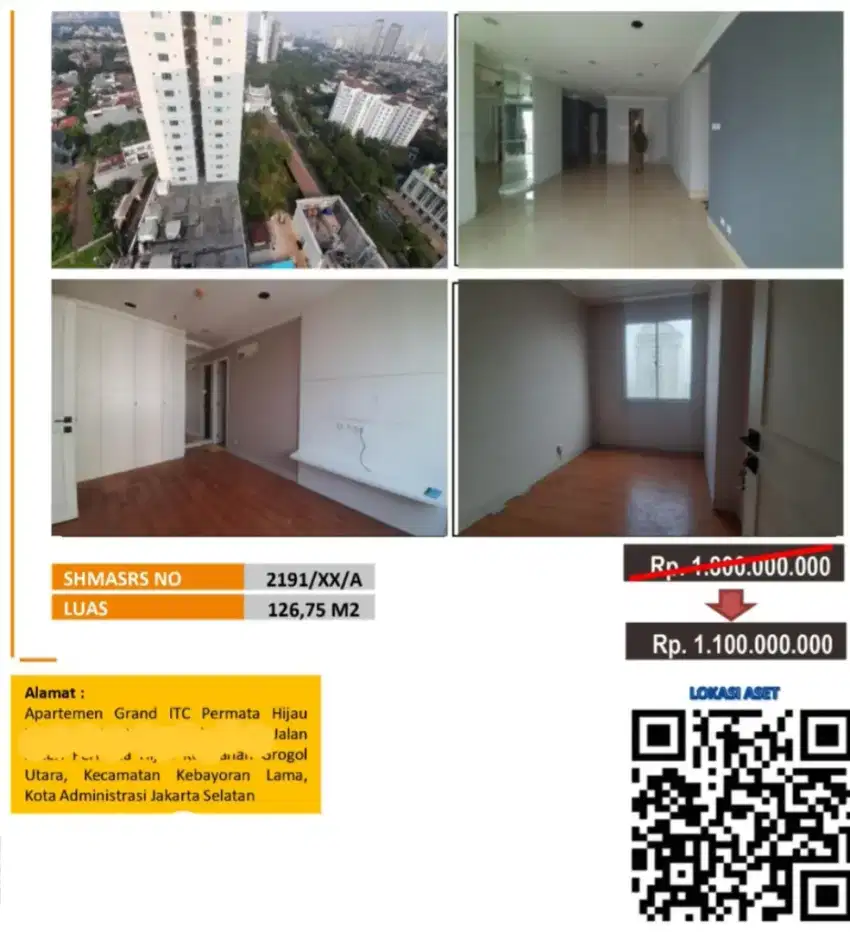 Dijual Apartemen Grand ITC Permata Hijau