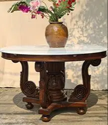 Meja Voyer marmer antik diameter 125cm