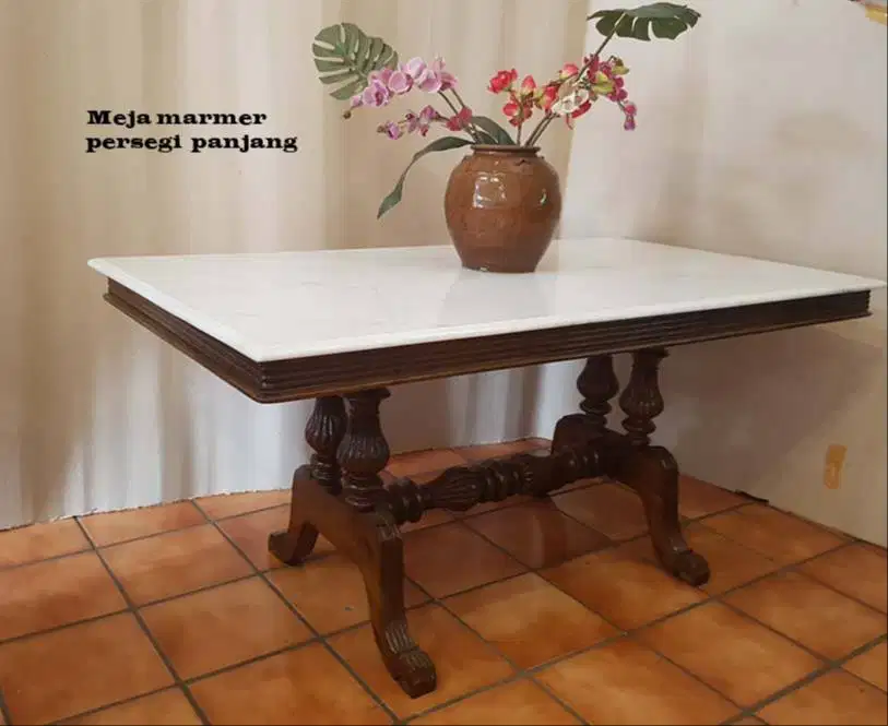 Meja marmer persegi panjang 90x170cm