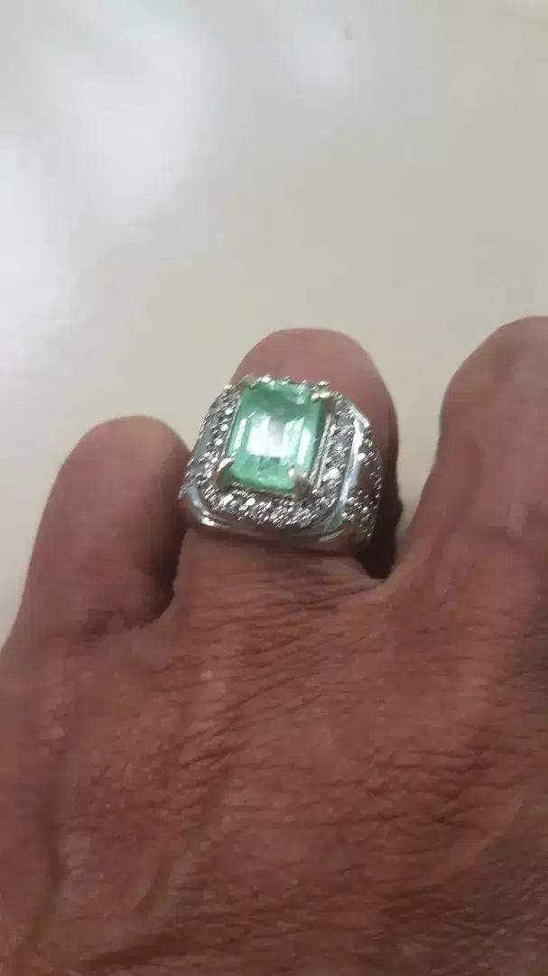 Batu Cincin Permata Zamrud Columbia Ring Microsetting Size 7