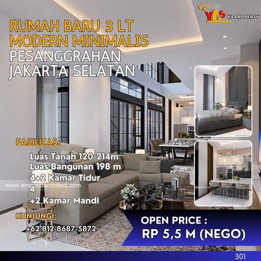 PESANGGRAHAN JAKSEL NEW CLUSTER 3 LT W/PRIVATE POOL AND BASEMENT 301