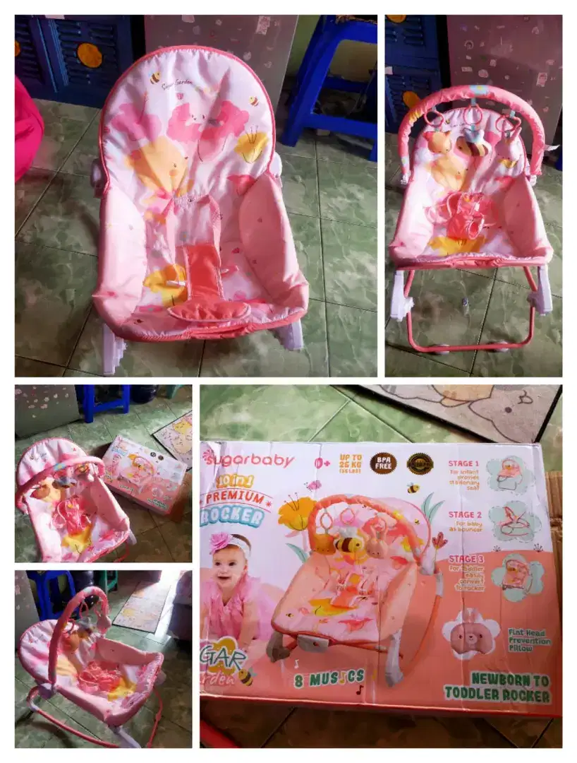 Ayunan bayi warna pink