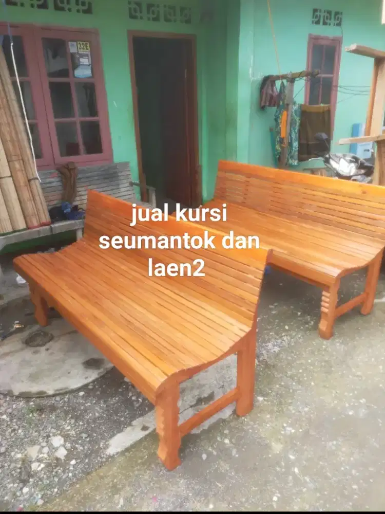 Jual kursi kayu tangga Tirai rumbia dan laen2