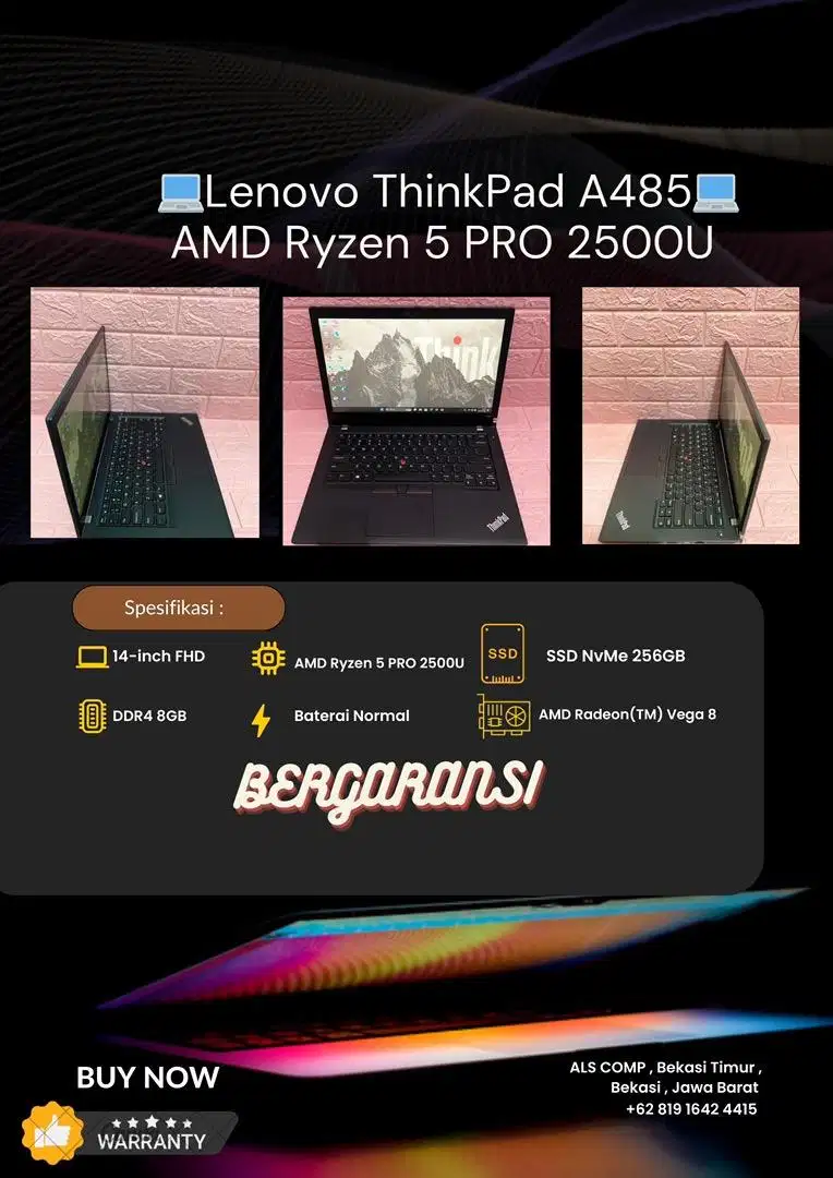 Lenovo ThinkPad A485 Laptop Desain 3D