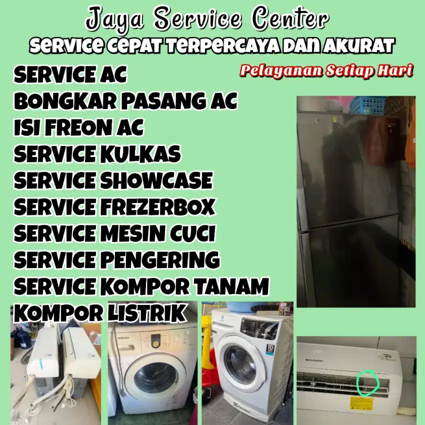 Service AC Bongkar AC Pasang AC Servis Mesin Cuci Kulkas Frezer Bulak