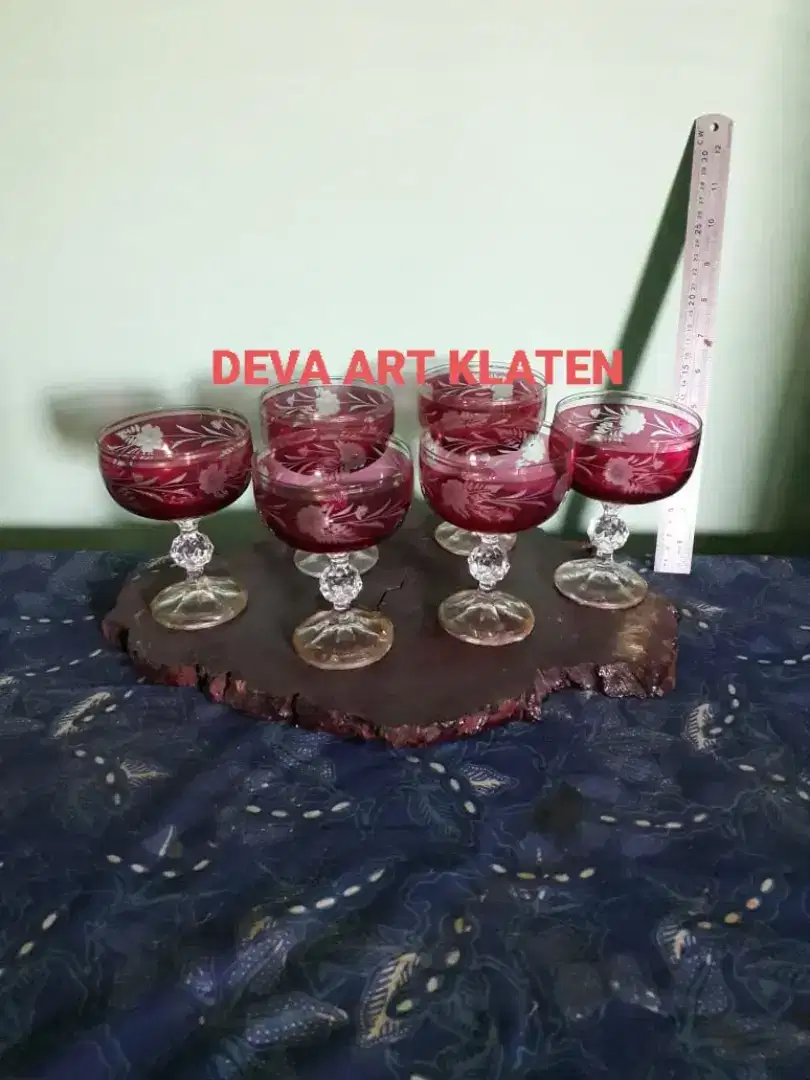 6 gelas kristal bohemia